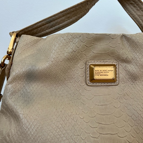 Tan Faux Python Marc Jacobs Hillier Hobo - Picture 2 of 9
